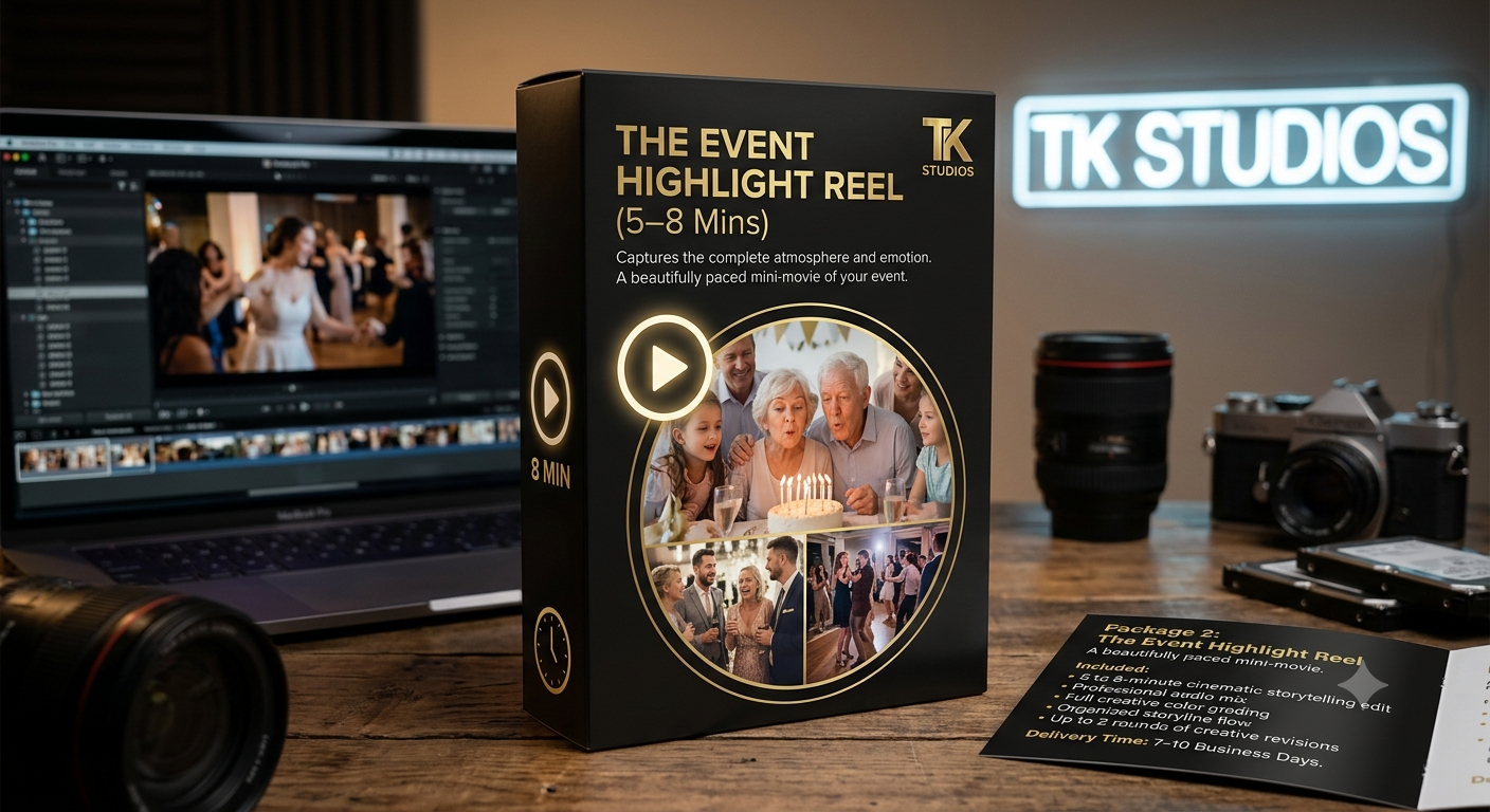 Package 2: Editing The Event Highlight Reel (5–8 Mins)(this is not a physical product)